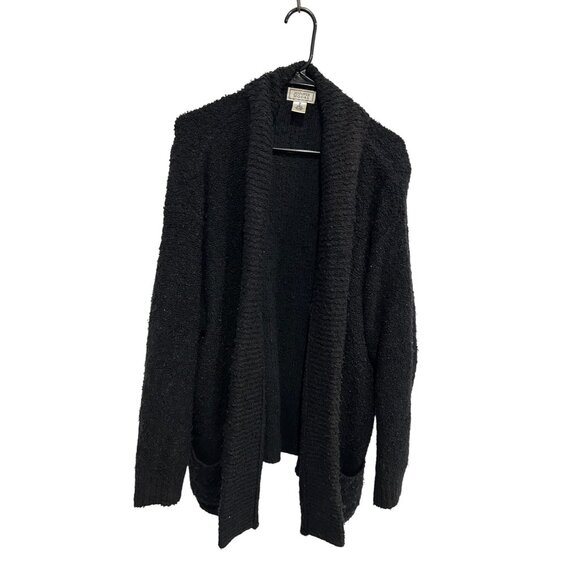 Jennifer Moore Open Front Cardigan Sweater Black Sz XL Acrylic Cozy Capsule - Picture 1 of 9